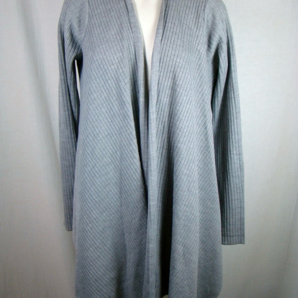 Athleta Solstice Large Wrap Merino Wool Blend Grey Heather - Picture 2 of 4